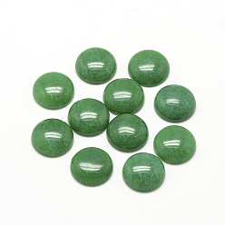 Sea Green Natural White Jade Cabochons, Dyed, Half Round/Dome, Sea Green, 12x5mm