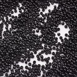 Black MGB Matsuno Glass Beads, Japanese Seed Beads, 6/0 Opaque Glass Round Hole Rocailles Seed Beads, Black, 3.5~4x3mm, Hole: 2mm, about 140pcs/box, net weight: about 10g/box