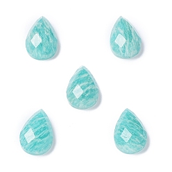 Amazonite Natural Amazonite Cabochons, Faceted Teardrop, 12.5~13x8.5~9x4.5~5mm