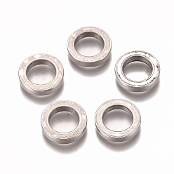 Stainless Steel Color 304 Stainless Steel Beads, Ring, Stainless Steel Color, 10x2mm, Hole: 6.5mm