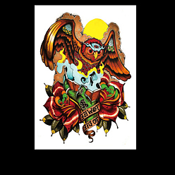 Coloré Autocollants en papier de tatouages imperméables temporaires amovibles à motif de hibou, colorées, 21x14.8 cm