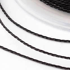 Negro Hilo metálico redondo, hilo de bordar, 3 -ply, negro, 0.4 mm, aproximadamente 164.04 yardas (150 m) / rollo