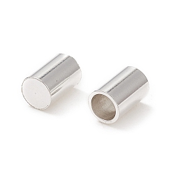 Silver 201 Stainless Steel Cord Ends, End Caps, Column, Silver, 6x4mm, Inner Diameter: 3mm