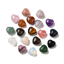 Смешанные камни Натуральный & синтетический смешанный каменный бисер, сердце, 14.5~15x14.5~15x8.5 мм, отверстие : 1.5 мм