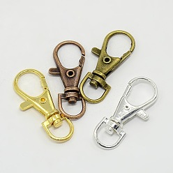 Mixed Color Mixed Alloy Swivel Lobster Claw Clasps, Mixed Color, 35x13x4mm, Hole: 8.5x6mm
