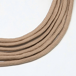 Chameau 7 âmes intérieures cordes en polyester et spandex, couleur unie, pour la fabrication de bracelets en corde, chameau, 4~5mm, environ 109.36 yards (100m)/paquet, 420~500g / bundle