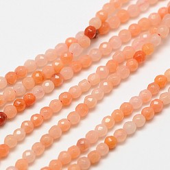 Pink Aventurine Natural Pink Aventurinee Beads Strands, Faceted Round, 2mm, Hole: 0.8mm, about 190pcs/strand, 16 inch
