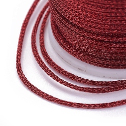 Dark Red Polyester Metallic Thread, Dark Red, 1mm, about 7.65 yards(7m)/roll