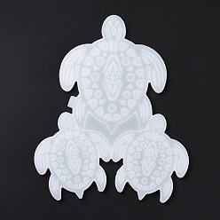 White DIY Sea Turtle Wall Decoration Silicone Molds, Resin Casting Molds, for UV Resin, Epoxy Resin Craft Making, White, 310x255x9mm, Inner Diameter: 200x180mm & 140x124mm