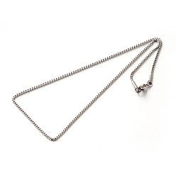 Stainless Steel Color 304 Stainless Steel Box Chain Necklaces, with Lobster Claw Clasps, Stainless Steel Color, 19.7 inch(50cm), 1.5mm