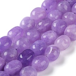 Pourpre Moyen Malaisie naturelles perles de jade brins, facette, ovale, teint et chauffé, support violet, 10.5~13x8.5~10x7~10mm, Trou: 1.2mm, Environ 31~32 pcs/chapelet, 14.57''~15.16'' (37~38.5 cm)