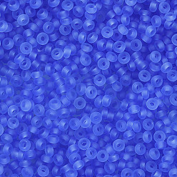 Azul Royal 12/0 calificar unas cuentas redondas de semillas de vidrio, estilo esmerilado transparente, azul real, 2x1.5 mm, agujero: 0.8 mm, 30000 unidades / bolsa