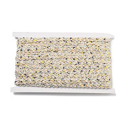 Yellow Polyester Wavy Lace Trim, for Curtain, Home Textile Decor, Yellow, 3/8 inch(9mm)
