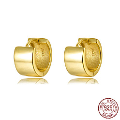 Real 18K Gold Plated Real 18K Gold Plated 925 Sterling Silver Hoop Earrings, with S925 Stamp, Real 18K Gold Plated, 14x8mm