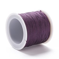 Фиолетовый Плетеной нейлоновой нити, DIY материал для изготовления ювелирных изделий, фиолетовые, 0.8 мм, 100 ярдов / рулон