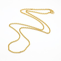 Golden Fashionable 304 Stainless Steel Cable Chain Necklace Making, with Lobster Claw Clasps, Faceted, Golden, 23 inch~24 inch(58.4~61cm)x3mm