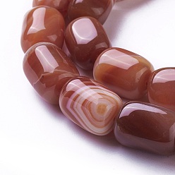 Dark Goldenrod Natural Dyed Agate Beads Strands, Cuboid, Dark Goldenrod, 14~18x10~11x10~11mm, Hole: 1.5mm, about 25pcs/strand, 15.1 inch(38.5cm)