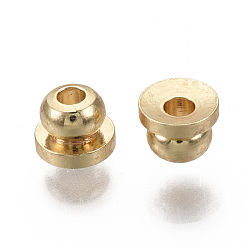 Real 18K Gold Plated Brass Spacer Beads, Nickel Free, Real 18K Gold Plated, 4x3mm, Hole: 1.2mm