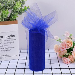 Blue 22M Polyester Tulle Fabric Rolls, Deco Mesh Ribbon Spool for Wedding and Decoration, Blue, 5-7/8 inch(150mm), about 24.06 Yards(22m)/Roll