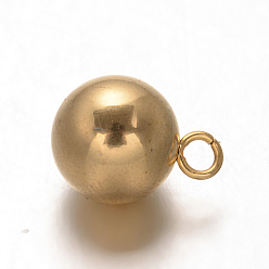 Золотой Круглое ионное покрытие (ip) 304 брелоки из нержавеющей стали, золотые, 9x6 мм, отверстие : 1.5 мм