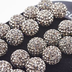 215_Black Diamond Valentines Day Gift for Her, 925 Sterling Silver Austrian Crystal Rhinestone Stud Earrings, Ball Stud Earrings, Round, 215_Black Diamond, 8mm