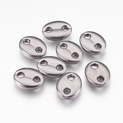 Stainless Steel Color 304 Stainless Steel Links connectors, Oval, Stainless Steel Color, 16.5x13x4mm, Hole: 3mm