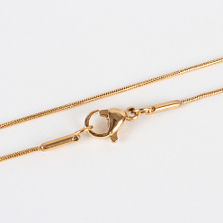 Oro 304 fabricación de collares de cadena de serpiente de acero inoxidable, con cierre de langosta, galjanoplastia del vacío, dorado, 17.7 pulgada (45 cm)