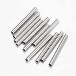 Stainless Steel Color 304 Stainless Steel Tube Beads, Stainless Steel Color, 15x1.5mm, Hole: 1mm
