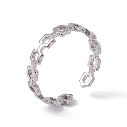 Нержавеющая Сталь Цвет 201 кольцо из нержавеющей стали с открытым квадратным кольцом для женщин, цвет нержавеющей стали, размер США 6 (16.5 мм)