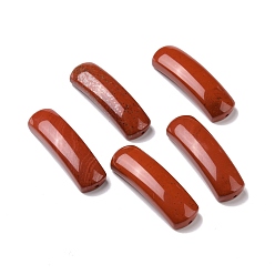 Jaspe Rouge Breloques connecteurs en jaspe rouge naturel, tube incurvé, arc, 36~37x10.5~11x5.5~6mm, Trou: 1.2mm