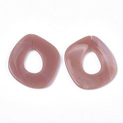 Rosada Marrón Anillos de enlace de acrílico, conectores de enlace rápido, para la fabricación de cadenas de joyería, estilo de imitación de piedras preciosas, marrón rosado, 51.5x45x3.5 mm, agujero: 23x16 mm, sobre: 78 unidades / 500 g