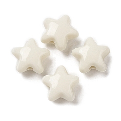 Beige Perles acryliques opaques, étoiles, beige, 11x11.5x7mm, Trou: 2mm, environ1245 pcs / 500 g