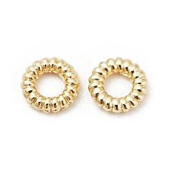 Real 18K Gold Plated Brass Beads, Cadmium Free & Lead Free, Round Ring, Real 18K Gold Plated, 4.5x1mm, Hole: 2mm