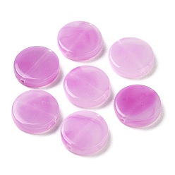 Orchid Transparent Acrylic Beads, Flat Round, Orchid, 15x15x3.5mm, Hole: 1.5mm, about 5483pcs/500g