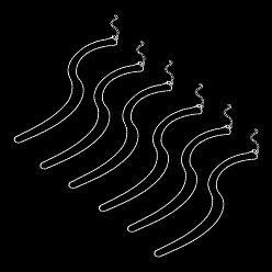Argent 6 Ensemble de colliers de chaînes de câbles en fer pour femmes, argenterie, 17.72 pouce (45 cm)