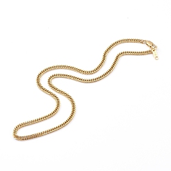 Golden 304 Stainless Steel Diamond Cut Cuban Link Chain Necklaces, with Lobster Claw Clasps, Golden, 18.26 inch (46.4cm)