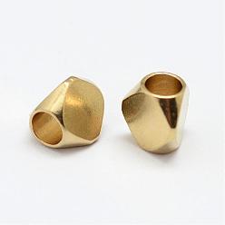 Raw(Unplated) Brass Beads, Nickel Free, Raw(Unplated), 6.5x6.5x6mm, Hole: 3mm
