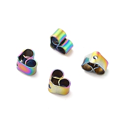 Rainbow Color Ion Plating(IP) 304 Stainless Steel Friction Ear Nuts, Rainbow Color, 6x3.5x4.5mm, Hole: 1mm