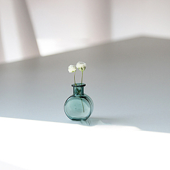 Teal Transparent Miniature Glass Vase Bottles, Micro Landscape Garden Dollhouse Accessories, Photography Props Decorations, Teal, 20x27mm.