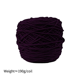 Púrpura Hilo de algodón con leche de 190g y 8capas para alfombras con mechones, hilo amigurumi, hilo de ganchillo, para suéter sombrero calcetines mantas de bebé, púrpura, 5 mm