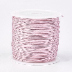 Pink Нейлоновая нить, ювелирные изделия шнур нейлона для пользовательских ювелирных изделий делает тканые, розовые, 0.8 мм, около 49.21 ярдов (45 м) / рулон