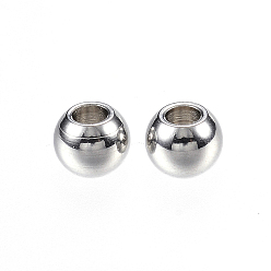 Stainless Steel Color 304 Stainless Steel Beads, Rondelle, Stainless Steel Color, 5x4mm, Hole: 2mm