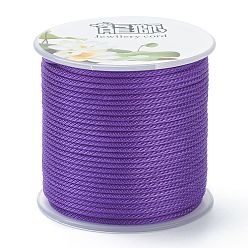Розовато-лиловый Полиэстер плетеные шнуры, для изготовления ювелирных изделий из бисера, розовато-лиловый, 1.5 мм, около 21.87 ярдов (20 м) / рулон