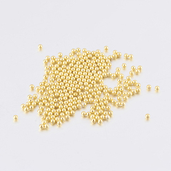 Doré  Perles rondes solides en acier inoxydable, sans trou, or, 1mm
