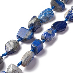 Lapis Lazuli Natural Lapis Lazuli Beads Strands, Nuggets, 16~36.8x13~28.5x8~21mm, Hole: 2~3.8mm, about 13pcs/strand, 16.26~17.52''(41.3~44.5cm)