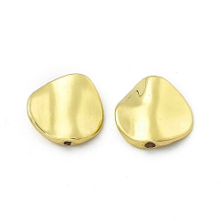 Light Gold Rack Plating Alloy Beads, Irregular Oval, Light Gold, 12x12.5x3mm, Hole: 1.4mm