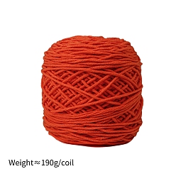 Naranja Rojo Hilo de algodón con leche de 190g y 8capas para alfombras con mechones, hilo amigurumi, hilo de ganchillo, para suéter sombrero calcetines mantas de bebé, rojo naranja, 5 mm