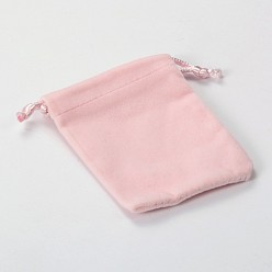 Pink Rectangle Velours Jewelry Bags, Pink, 8.8x7cm