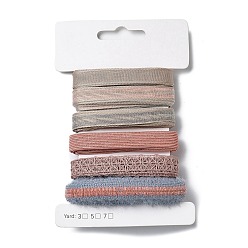 Corail Clair 18 yards 6 styles ruban en polyester, pour le bricolage fait main, nœuds de cheveux et décoration de cadeaux, palette de couleurs rose, corail lumière, 3/8~1/2 pouces (10~12 mm), environ 3 mètres/style