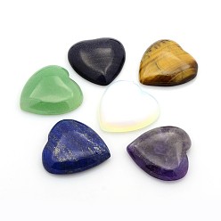 Piedra Mixta Cabujones de piedras preciosas mixtas naturales y sintéticas, corazón, 29~30x29~30x6~8 mm